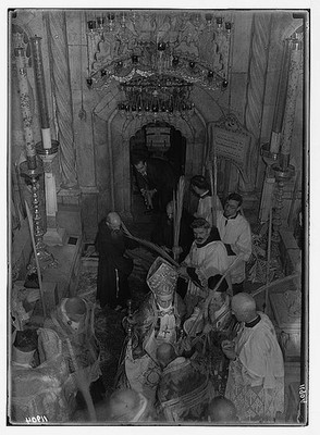 Photo:Jerusalem Holy Sepulchre Palm Sunday Procession Blessing Palms 1941