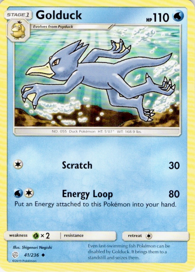 Golduck 41/236 Uncommon Cosmic Eclipse Pokemon Lightly Played
