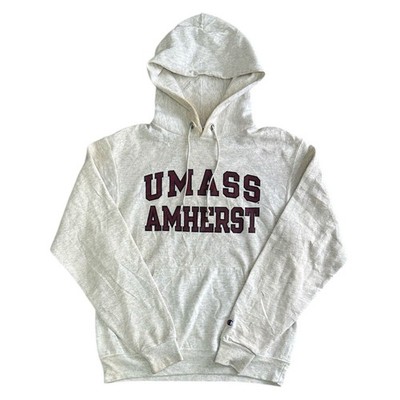 Champion Umass Amherst Hoodie Pullover Grafikdruck Y2K Beige Herren Small