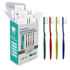 20 PCS Disposable Toothbrushes, Bulk Individually Wrapped Toothbrushes, Trave...