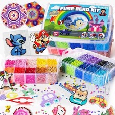 Fuse Beads Craft Kit 23000 Pcs, 22 Colors, 106 Patterns, Pegboards