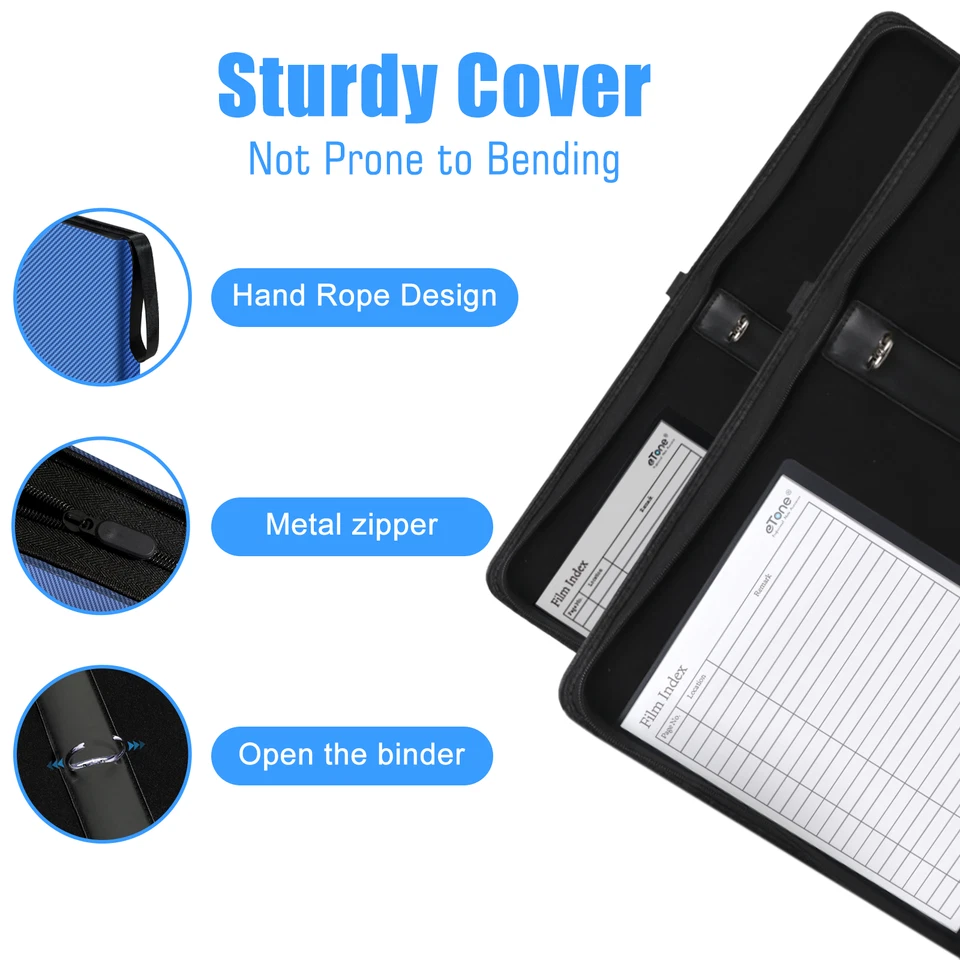 135 35mm 120 4x5 8x10 Filme Página Negativa Álbum Azul Caixa Fichário de Armazenamento Sem Ácido - Imagem 3 de 4