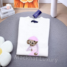 POLO RALPH LAUREN Women s Large Polo Bear Knit Sweater White