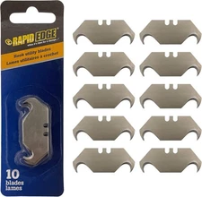 Rapid Edge 1-pack (10 pieces) Hook Blades, Replacement Hook Knife Blades, Dual-c