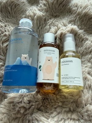 NEW Mixsoon Glacier Water Serum Bean Essence Soondy Centella 3pc K Beauty Set