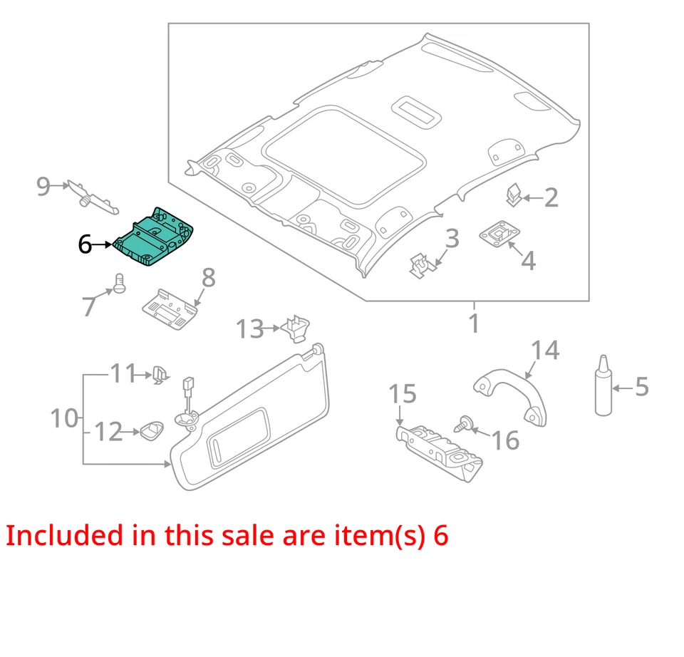 2019 Volkswagen Jetta Overhead Console Roof w/Sunroof - Used, 98K Miles - Image 4 of 4