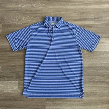 Donald Ross Striped Polo Shirt Blue Men’s Large