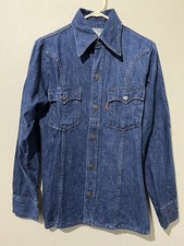 Vintage Levi  s Shirt Denim Cowboy Long Sleeve Orange Tag RARE