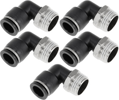 Push to Connect Air Fittings 1/2'' 90 Degree Air Line Quick Joint Plastic Metal 1