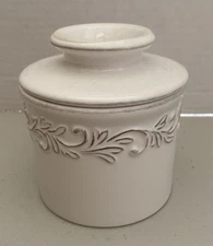 L. Tremain Butter Bell Crock White Embossed *USED*