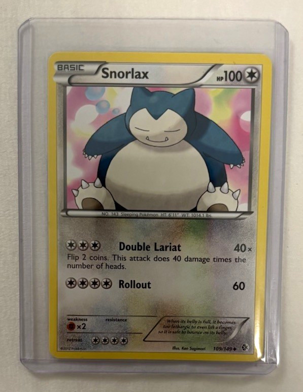 Snorlax 109/149 Boundaries Crossed Pokemon Card (2012)