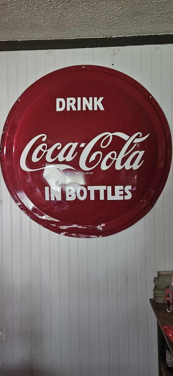Coca-Cola ボタンサイン　ホーロー看板 Coca-Cola ボタンサイン ホーロー看板 Coca Cola Button Sign for sale