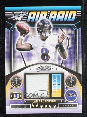 2021 Panini Absolute Air Raid Materials Holo Silver 13/25 Lamar Jackson 0d44