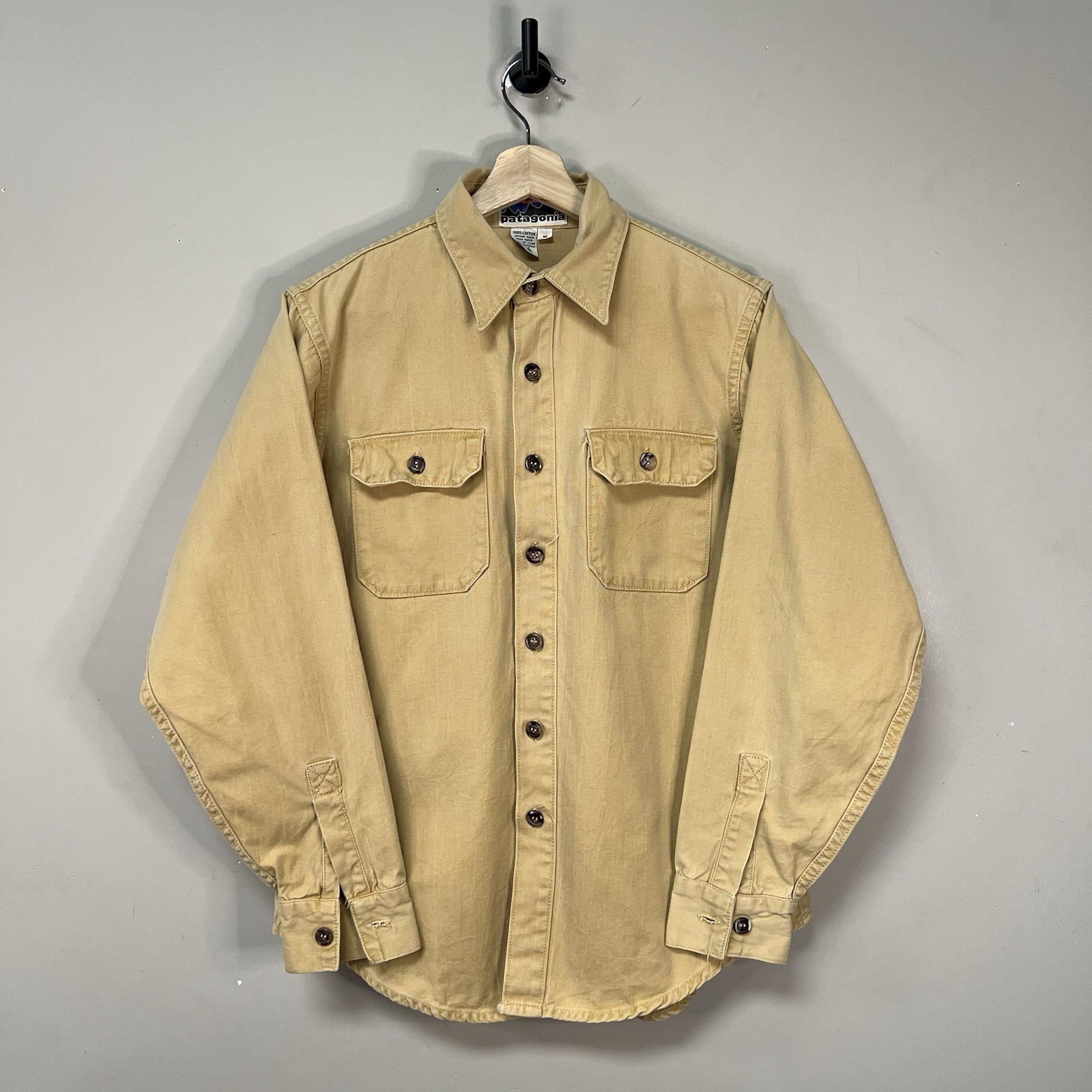 Vintage 80s Patagonia Button Up Shirt Size M Chouinard Hiking Climbing