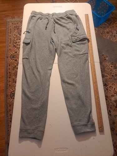 Various Artists Cargo Jogger Pants Men's Size L Gray Drawstring Athletic Fit