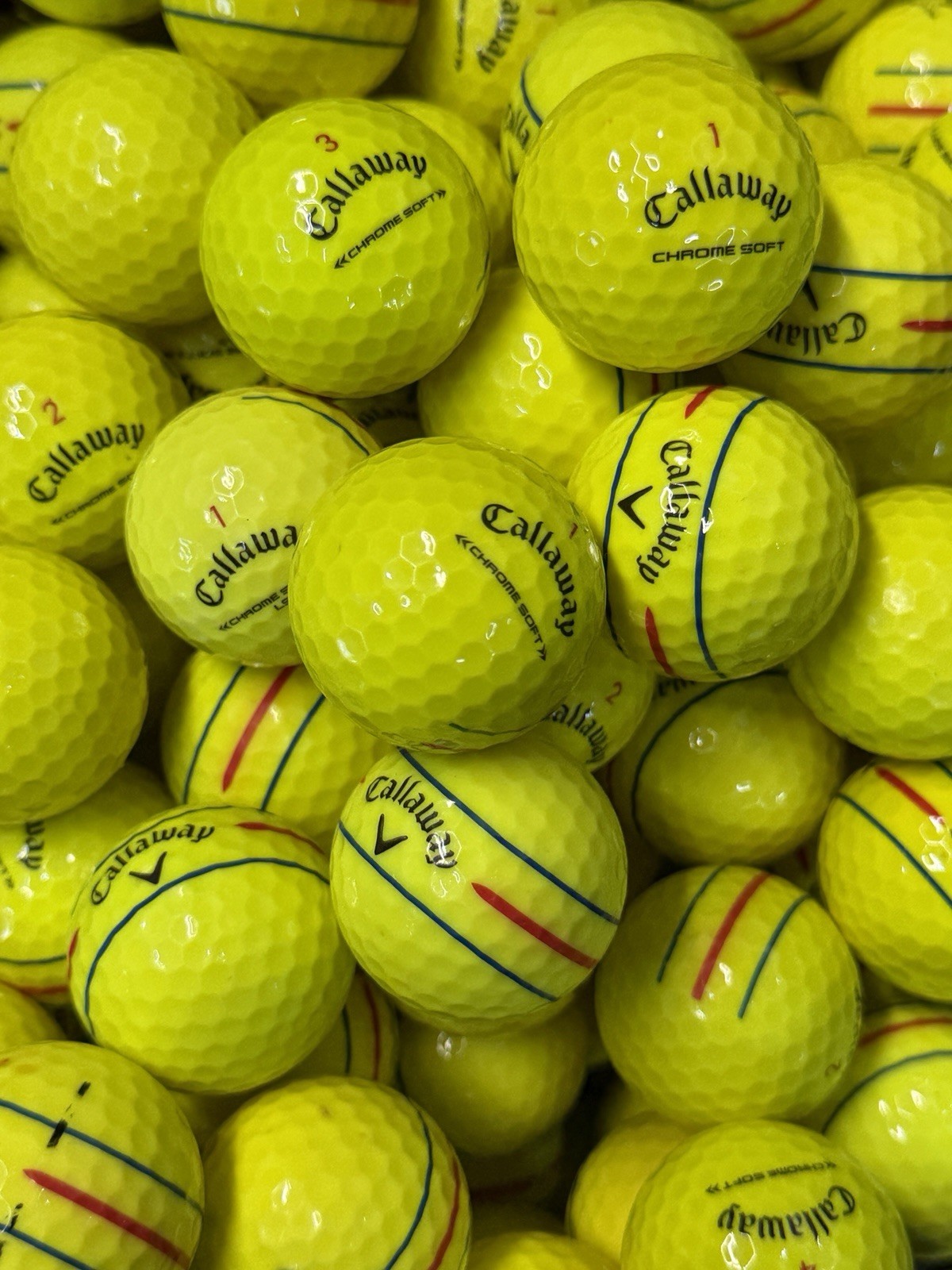 12 Yellow Callaway Chrome Soft  Near Mint AAAA Used Golf Balls