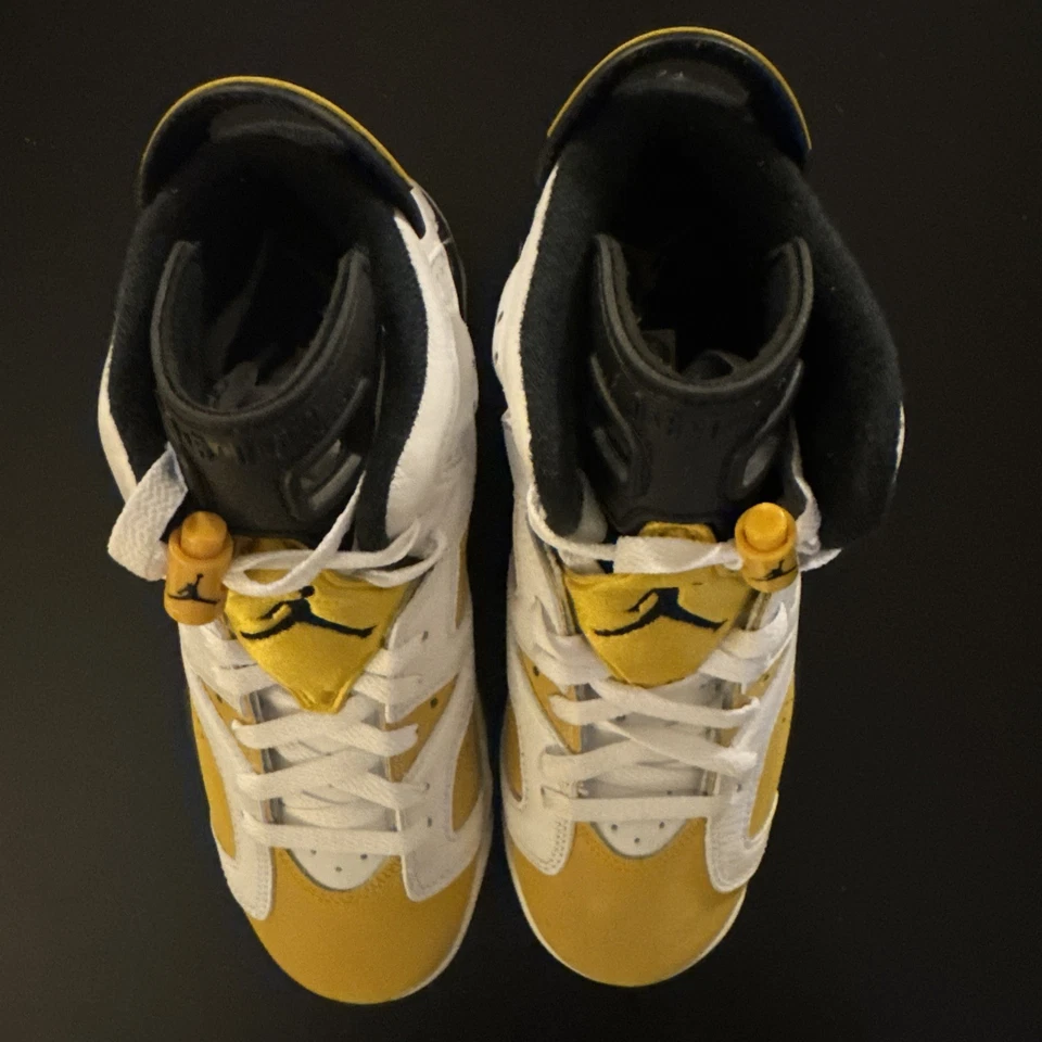 Nike Air Jordan 6 VI Retro Orche Amarillo 384665-170 Blanco Tenis GS Talla 5.5Y Foto 4 de 4
