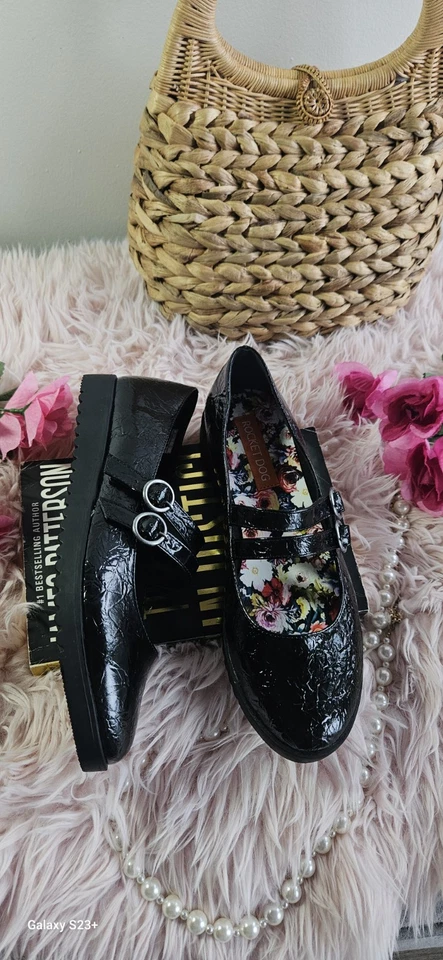 Sapatos femininos Rocket Dog preto couro envernizado sintético Mary Jane balé liso 8,5 - Imagem 4 de 4