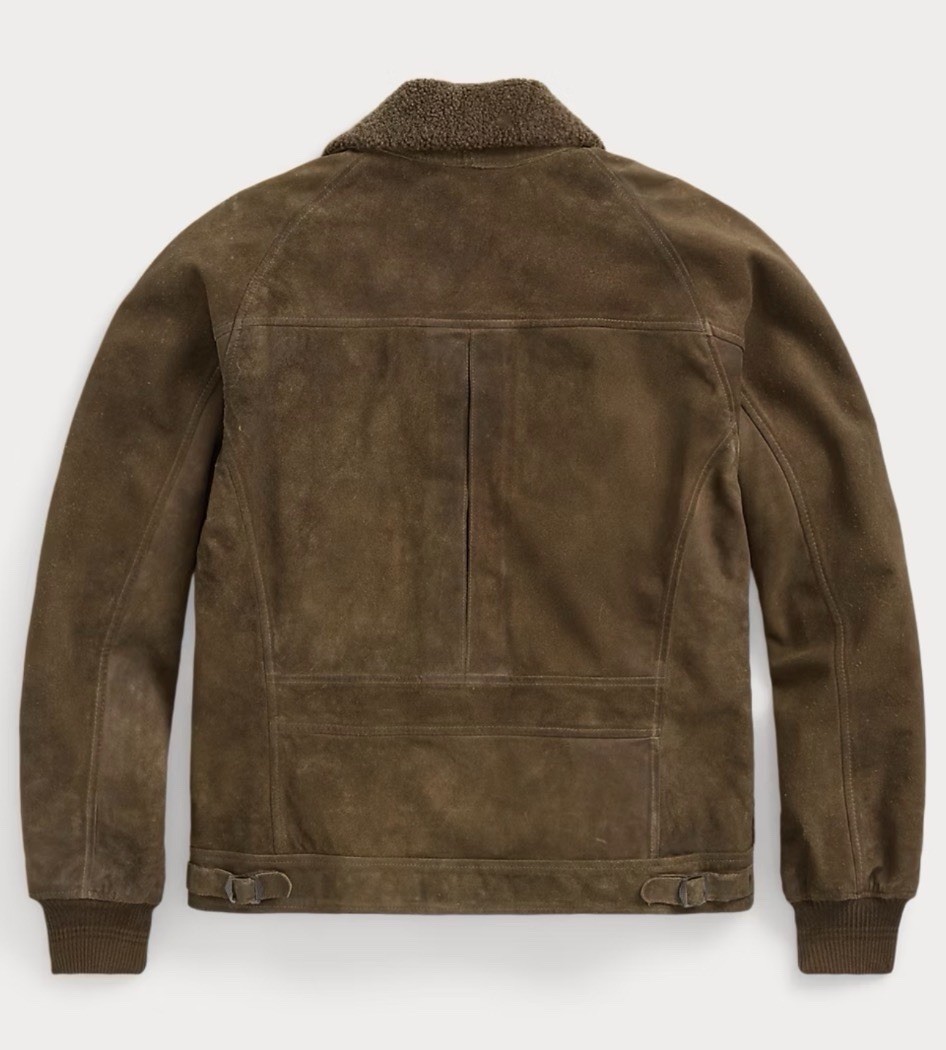 RRL Ralph Lauren Shearling-Panelled Roughout Suede Jacket XXL Brown RP £2700 image 3