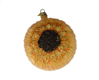 Riesige Sonnenblume mundgeblasen Glas Weihnachtsschmuck - Bild 1 von 2