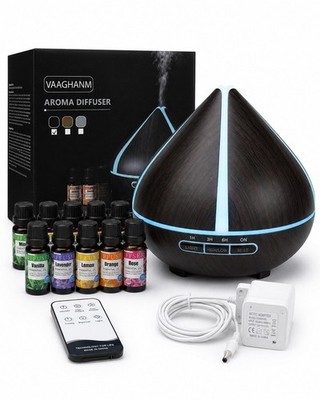 VAAGHANM Aroma Diffuser 500ml Luftbefeuchter mit 8 ätherischen Ölen & Fernbedien