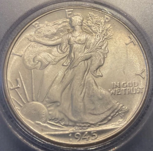 1945 Walking Liberty Half Dollar BU/AU NICE SKIRTLINES Grandpa’s Coin Collection