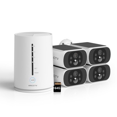 ARCCTV Überwachungskamera Set AUßEN Funk WLAN 4MP Videoüberwachung Solar 64GB