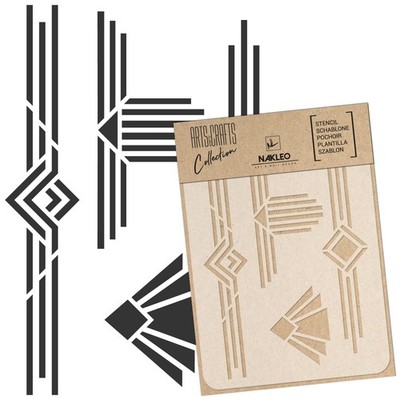 NAKLEO Painting Stencil for Crafts A4 8.3  x 11.8 , Art Deco Frames