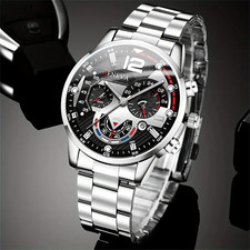 Elegant Men's Quartz Watch with Stainless Steel Bracelet