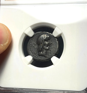 (#102848) Roman Republic: L.C. Piso Frugl 90 BC  NGC VF! (see video!)