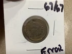 1867/67 1c Indian Head Small Cent  *Retired Dealer* Mint Error RPD Variety