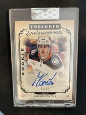 19-20 UD Clear Cut Rookie Embedded Endorsements Auto EER-MC Maxime Comtois /99