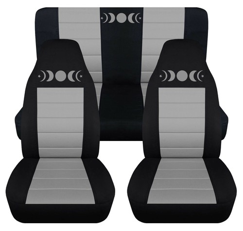 Fundas de asiento de coche delanteras y traseras para Ford Mustang 1994-2004 diseño de fase lunar - Imagen 4 de 11