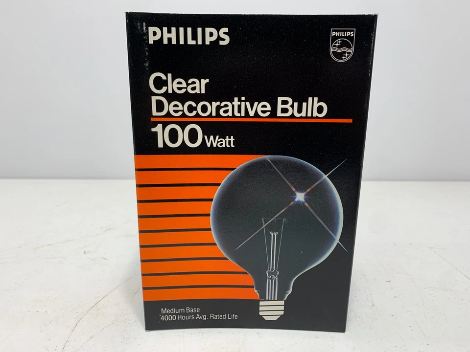 Philips 100G40/4M G40 5" Globe Clear Bulb 100W 120V 4000 hrs (lot of 2) - Image 3 of 4