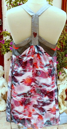 Robe 'CONTI' La Mode Est À Vous (LMV) - Taille 42 - Imprimé Floral Blanc/Noir/Bleu - Neuf Sans étiquette