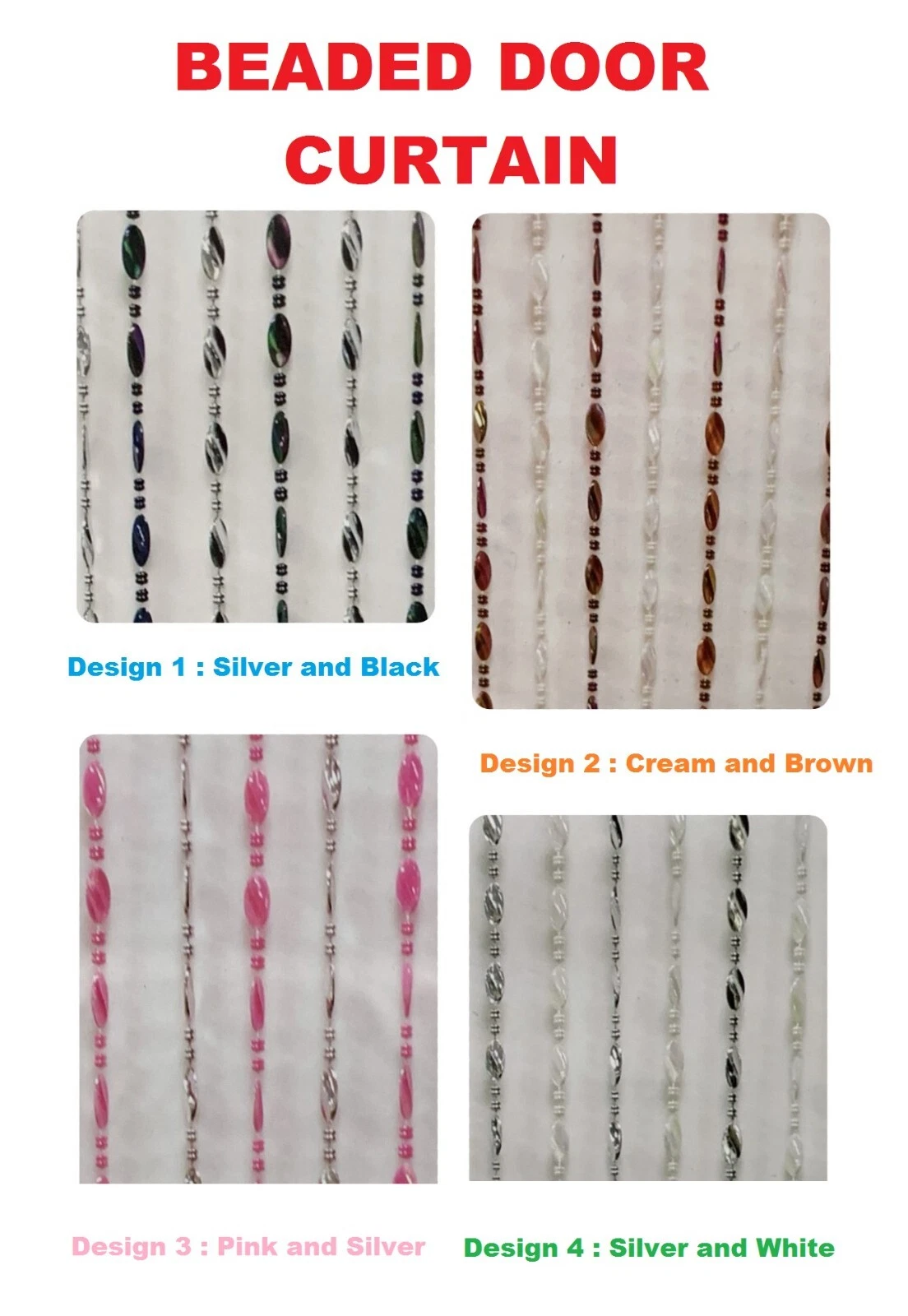 New Plastic Beaded Door Curtain Plastic Fly Curtain Room Screen Blind 90x180cm