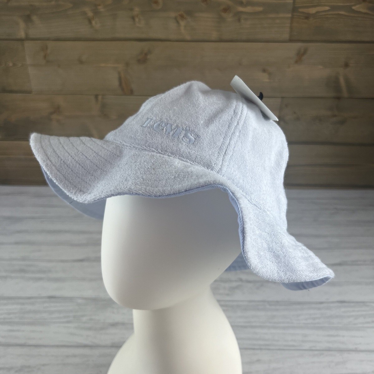 Levis Womens Bucket Hat Cotton Terry Light Blue Size Large  display picture 2