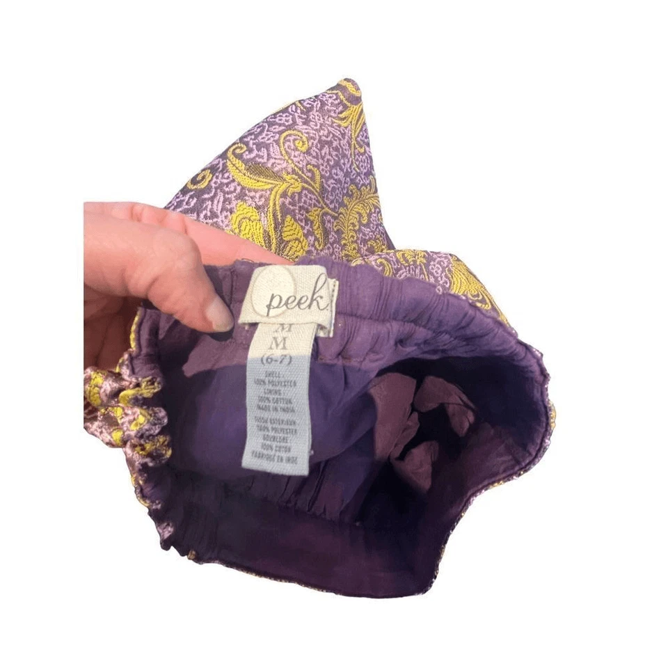 Minifalda Peek Gwen tapiz indio brocado dorado rosa rosa talla 6/7 niñas Foto 2 de 4