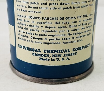 Ancien Kit Fix-Tite N°0 - Bidon En étain 3.5 - Réparation De Tube Chimique - USA 1940