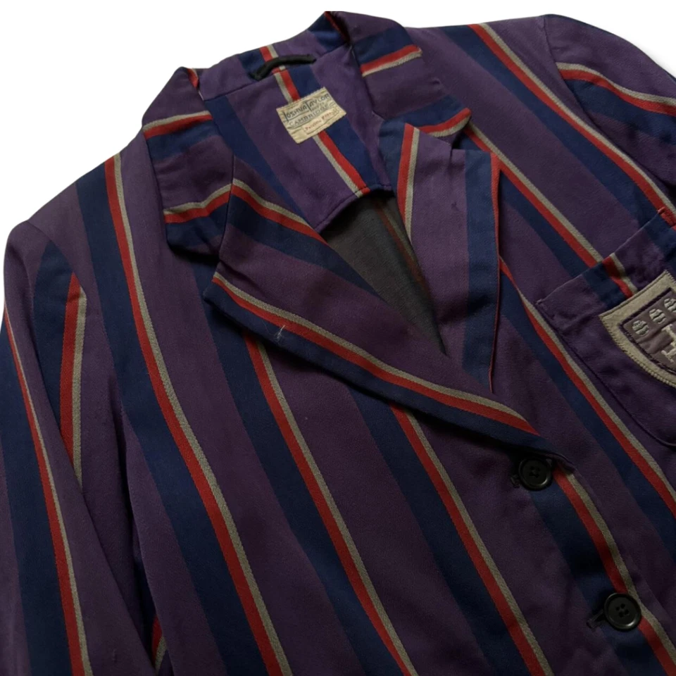 Chaqueta de lana a rayas púrpura de la Universidad de Cambridge de Joshua Taylor de la década de 1940 Foto 2 de 4