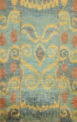 Stylish Abstract Luxury Hand-Knotted Moroccan Accent Rug 4x6 ft 