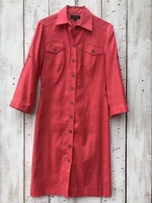 TAHARI Arthur S Levine Women's Pitch Button Down Short Sleeve Shirt Dress Sz 2