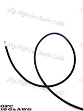 OFC 100 ft 16 Ga AWG Copper Primary Remote Wire BLACK Sky High Car Audio Lead 
