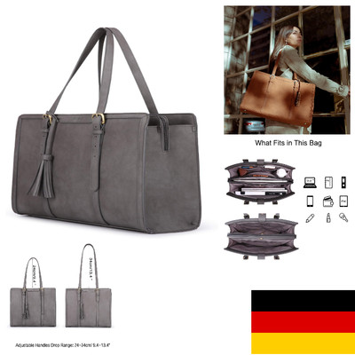 ECOSUSI Laptoptasche 15,6 Zoll Damen Laptoptasche mit 3 Fächern für Büro