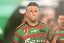 Sam Burgess Hand Signed South Sydney Rabbitohs 12x8 Photo 2