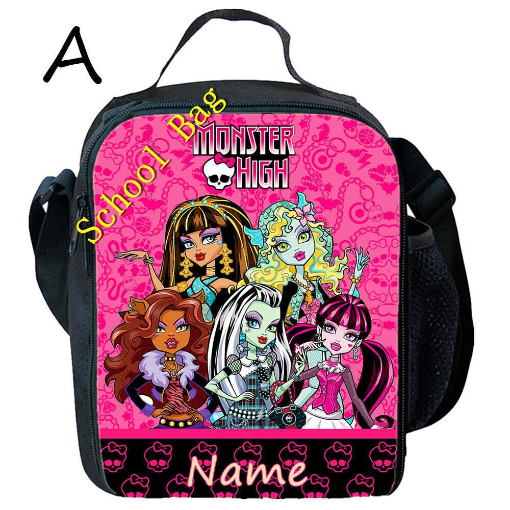Monster High Kids Lunch Bag, School Picnic Snack Travel Lunch Box