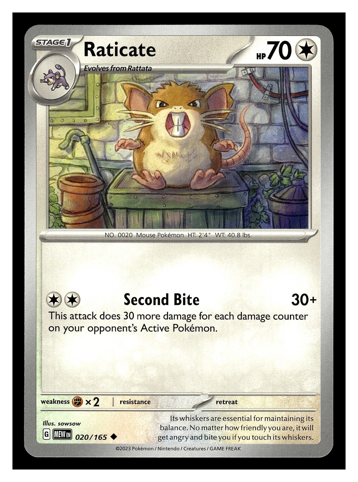 Pokemon Raticate 020/165 Scarlet & Violet 151 | eBay