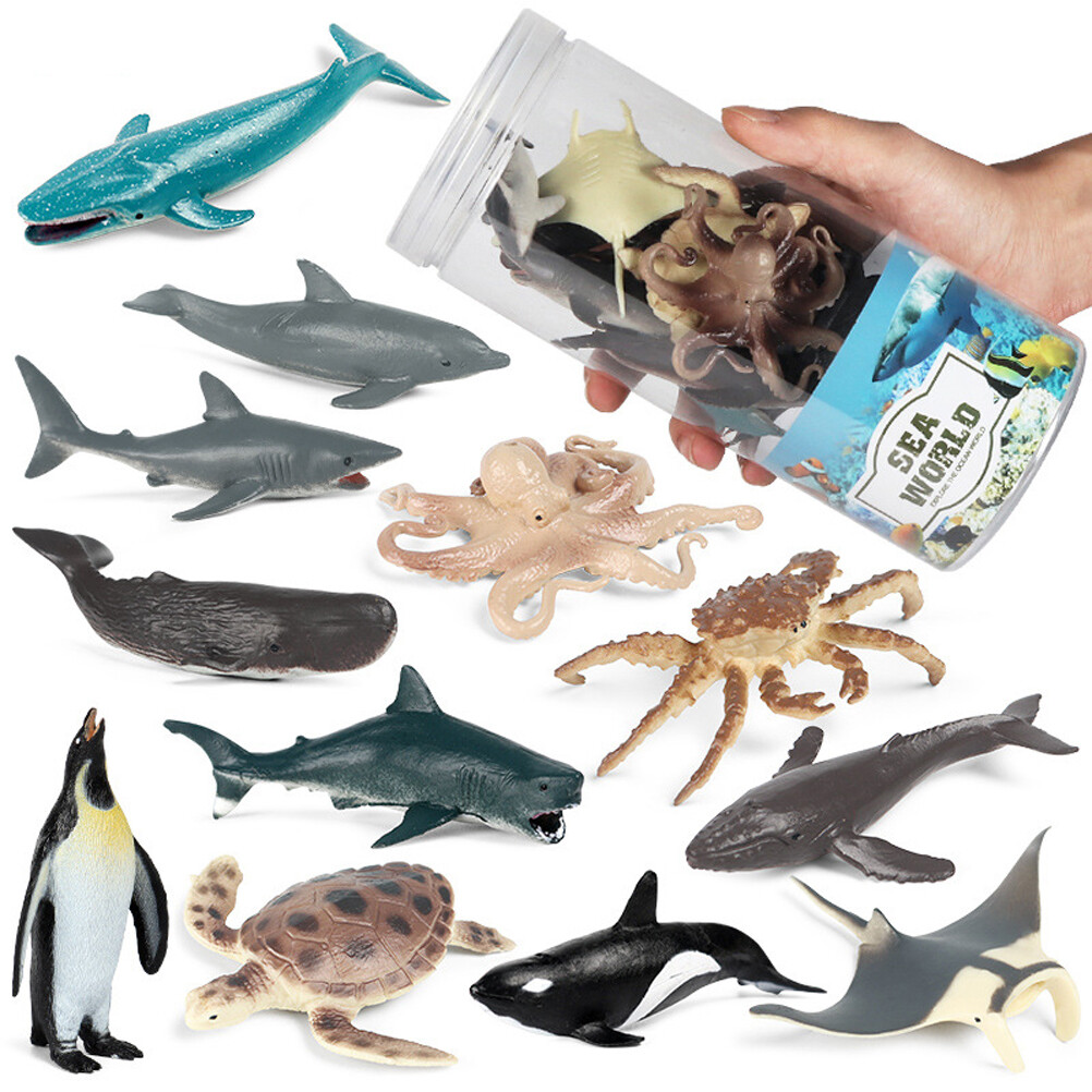 Ocean Animal Figurines Sea Animal Toys 12 Pieces High Simulation For