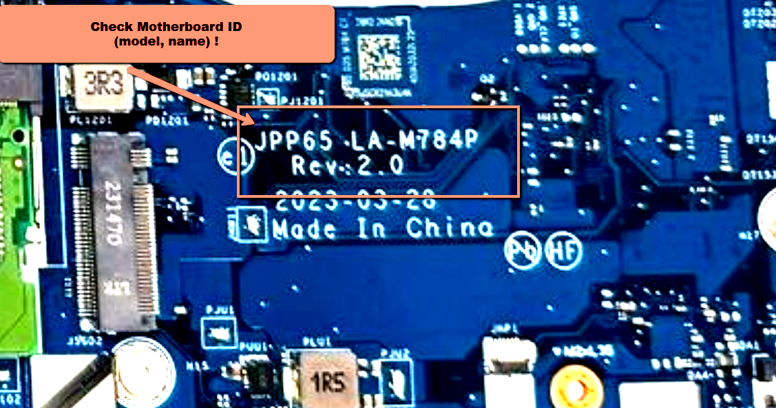 Bios Chip for HP Omen 16-xf Series laptop, For MB: JPP65 LA-M784P