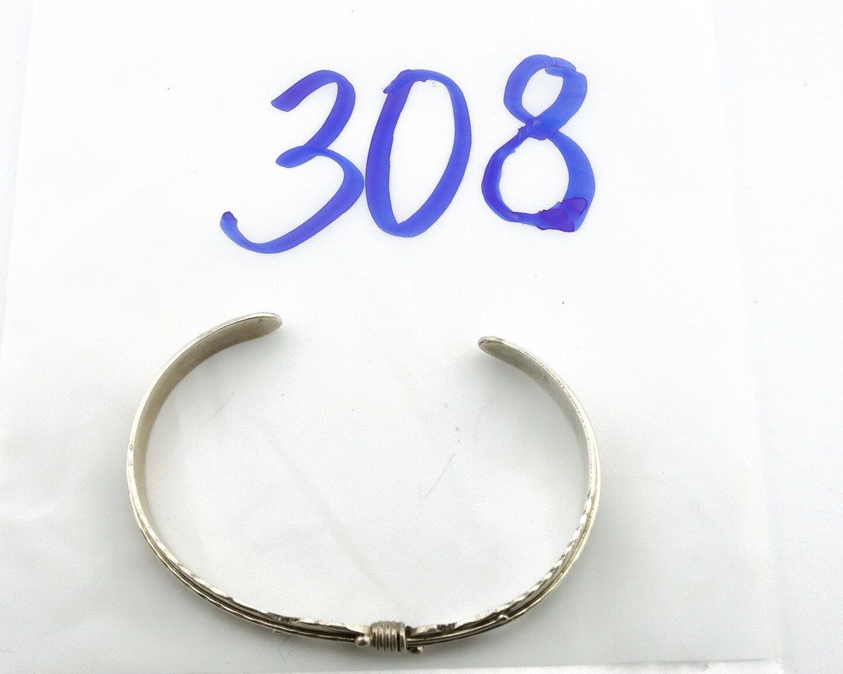 Navajo Bracelet .925 Silver Hand Stamped Artist Signed Joann